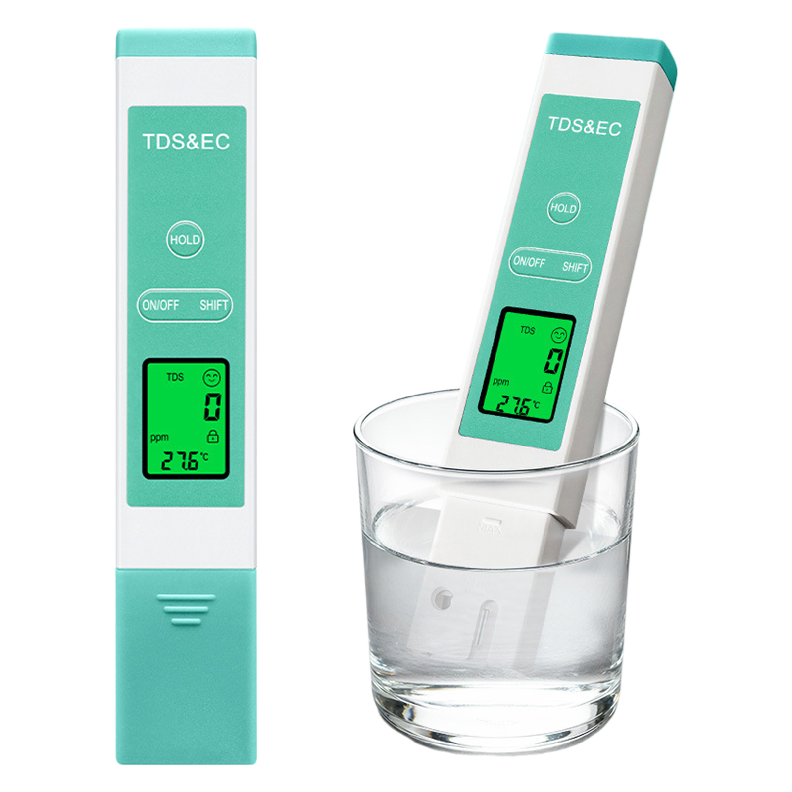 Tools Quality - Tragbarer 3-in-1 Wasserqualitätstester, LCD-Digital-Smart-Wassertester mit Hintergrundbeleuchtung,