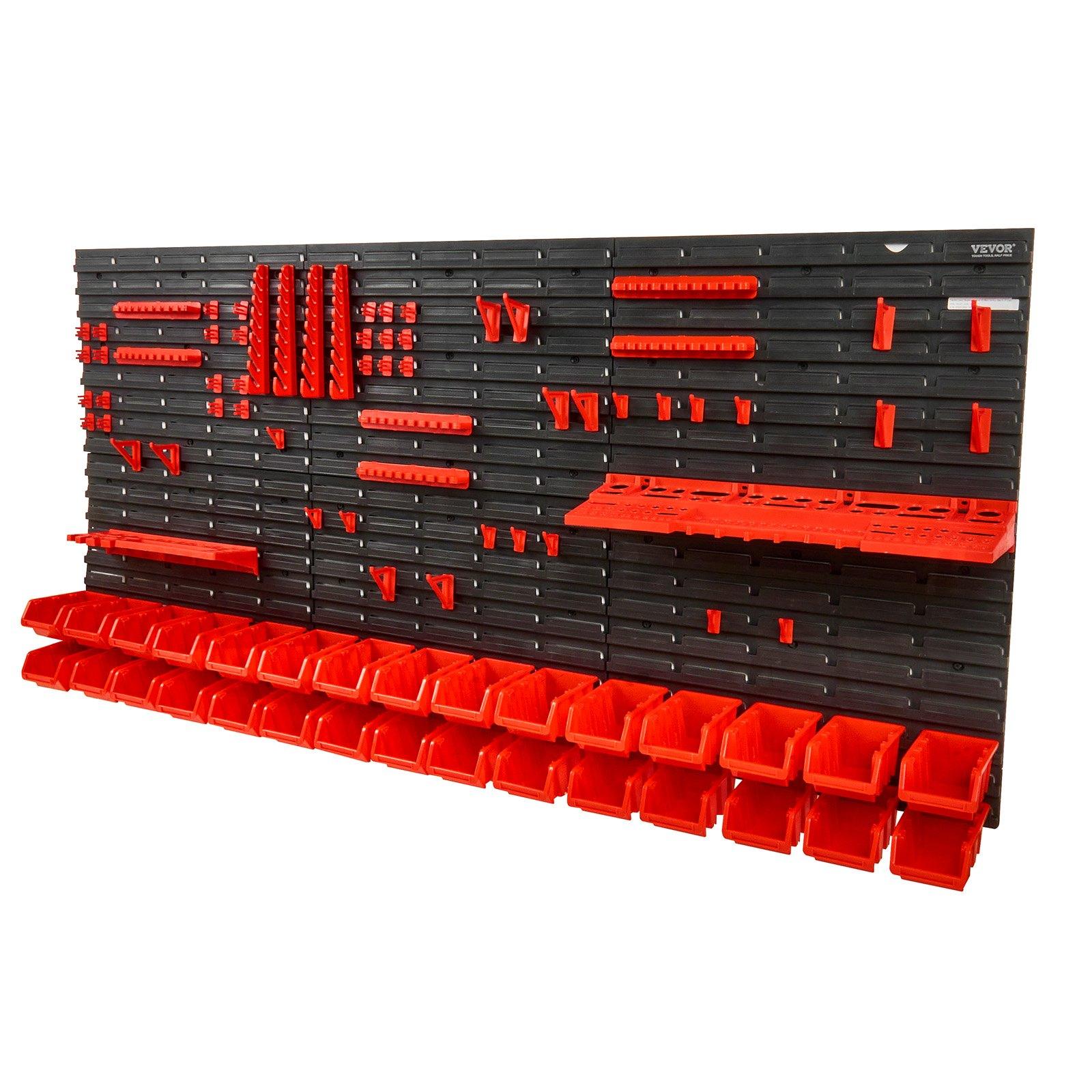 Workshop Tools Holder - Wandmontierter 30-Fächer Kunststoff-Teileorganizer mit Paneelen, Werkzeughaltern,