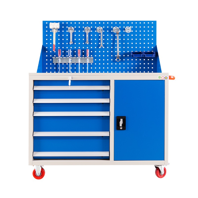 Workshop Tools Shelf - Industrieller Werkzeugschrank mit mehreren Schubladen, zentralem
