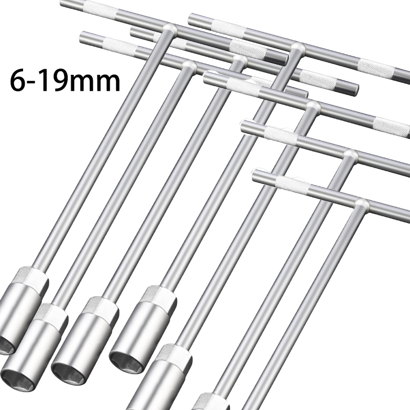 Hand Tools Maintenance Workshop - 6-19mm T-förmiger Steckschlüssel, Sechskant-Mutternschlüssel, Tragbares Handwerkzeug