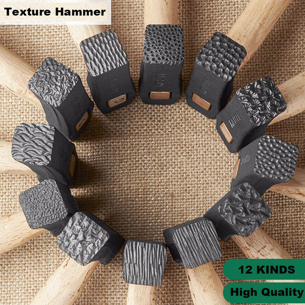 Mallet Wood Carving - Schmuckwerkzeug Texturhammer mit Holzgriff, Stempelhammer für